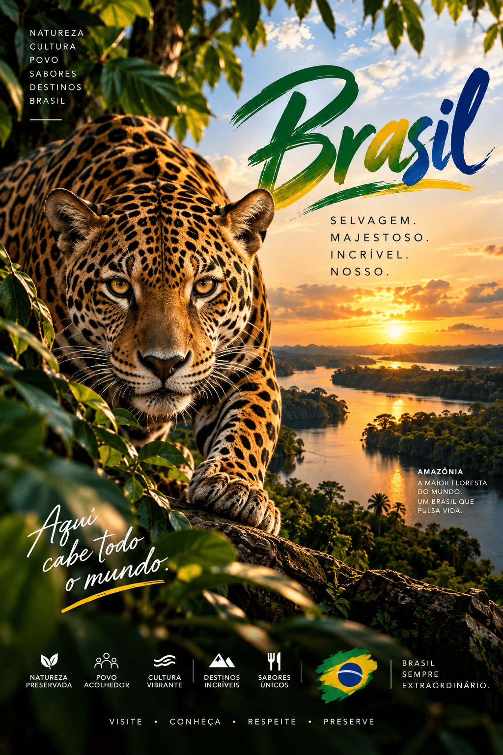 Jaguar in the Brazilian rainforest